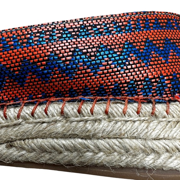 Soft Surroundings Nissa Espadrille Metallic Woven Tribal Print Slip On Shoes 7 - Picture 12 of 14